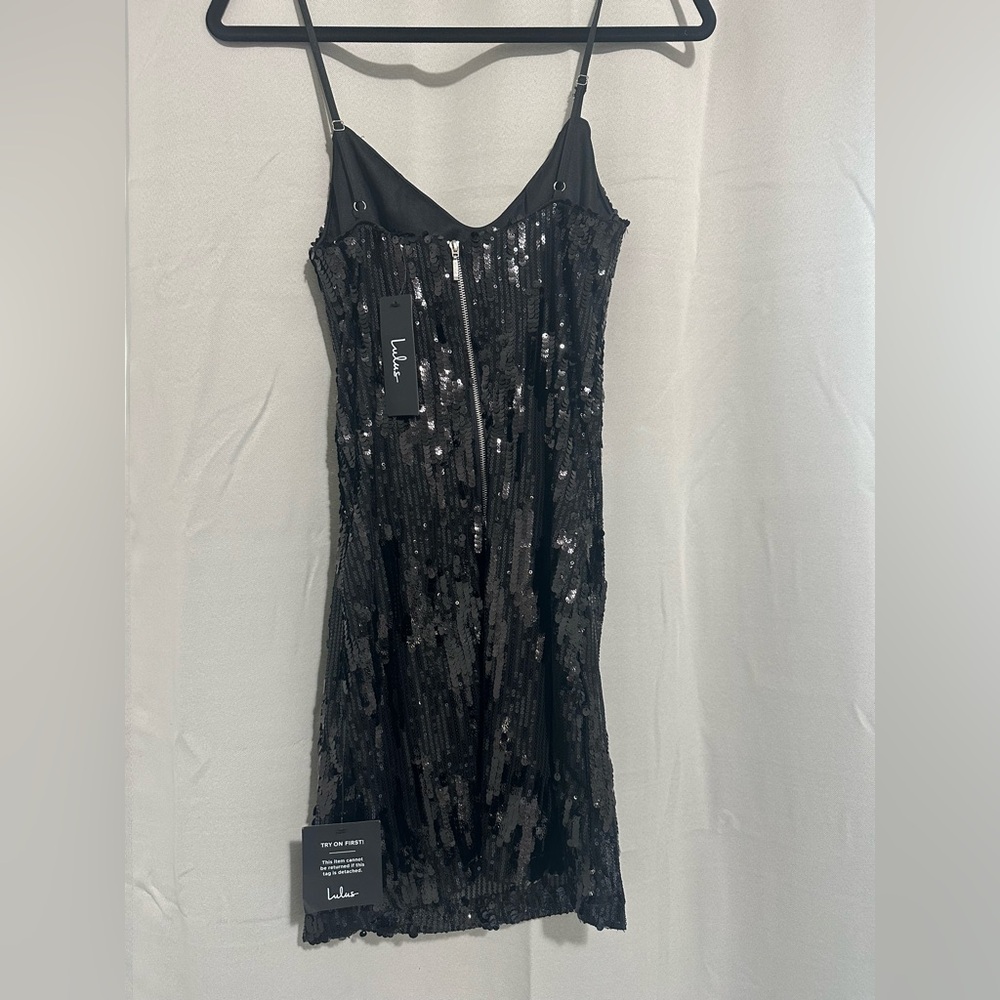 Lulu's Shimmering Black Sequin Skirt